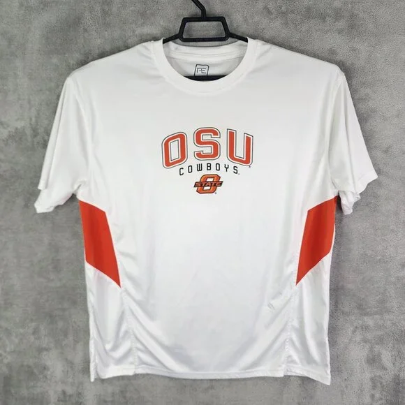Mens OSU Cowboys Proedge Knights Apparel Shirt White & Orange Short Sleeve XL - Picture 2 of 8
